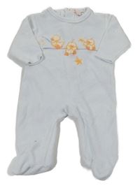 Světlemodrý sametový overal s kachničkami My Baby