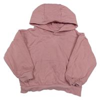 Starorůžová mikina s kapsou a kapucí PRIMARK