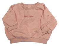 Starorůžová oversize mikina s nápisem Matalan