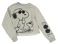 Světlešedá melírovaná crop mikina se Snoopym M&S