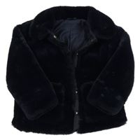 Tmavomodrá kožešinová podšitá bunda Dunnes