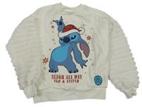 Smetanová teplákovo/chlupatá mikina se Stitchem Disney