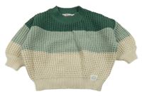 Zeleno-béžový oversize svetr George