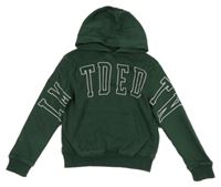 Tmavozelená mikina s nápisem a kapucí George