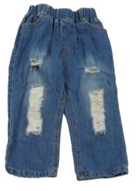 Modré jogger rifle s prošoupáním