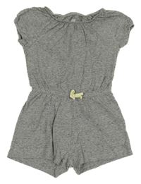 Šedý melírovaný bavlněný kraťasový overal H&M