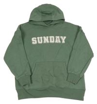 Khaki mikina s nápisem a kapucí Primark