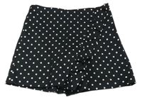 Černé puntíkaté sukňové kraťasy s volánem Zara