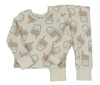 Bílé pyžamo se sklenicemi Tu