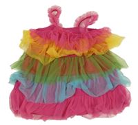 Barevné tylové vrstvené šaty Shein