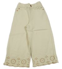 Béžové široké rifle s madeirou Denim Co.