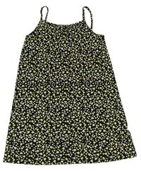 Černo-žluté květované šaty Primark