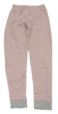 Šedo-růžové pruhované pyžamové kalhoty Pocopiano