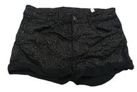 Černé třpytivé sametové kraťasy H&M