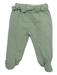 Khaki polodupky s volánkem 