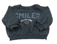 Šedotmavomodrá mikina s nápisem zn. M&S