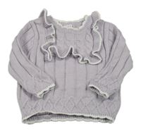 Lila svetr s volánky shein