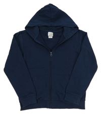 Tmavomodrá propínací mikina s kapucí 