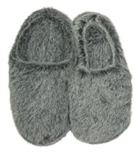 Nové - Šedé melírované chlupaté domácí bačkory vel. 36-37