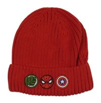Červená pletená čepice s Marvel H&M