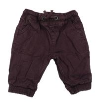 Švestkové plátěné cuff kalhoty Matalan