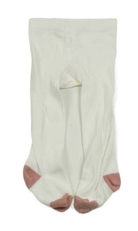 Bílo-růžové punčocháče Tu