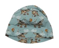 Světlemodrá elastická čepice s oslíky 