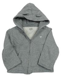 Šedo-stříbrná propínací mikina s kapucí kiabi