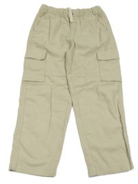 Béžové lněné kalhoty s kapsami Primark