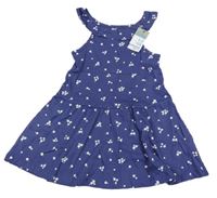 Nové - tmavomodré květované šaty Primark