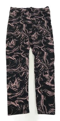 Černo-růžové vzorované legíny Nutmeg