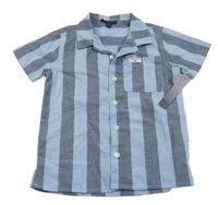 Nové - modro-tmavomodrá pruhovaná košile 