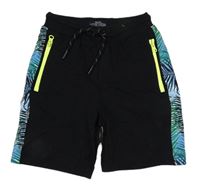 Černo-modré teplákové kraťasy s pruhy Matalan