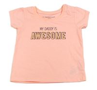 Neonově korálové tričko s nápisem Primark
