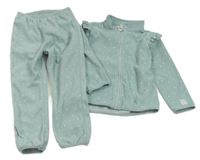 2set - Modro puntíkatá propínací fleecová mikina + tepláky H&M