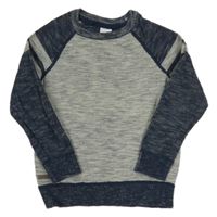 Šedo-tmavomodrý melírovaný svetr C&A