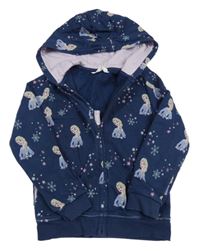 Tmavomodrá propínací mikina s Elsou a kapucí M&S