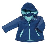 Tmavomodrá softshellová funkční bunda s diny a kapucí Ergee