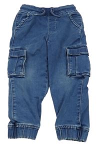 Tmavomodré teplákové cargo cuff rifle Nutmeg