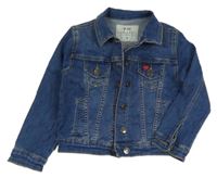 Tmavomodrá riflová bunda se srdcem 