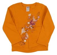 Oranžová mikina s květy C&A