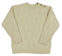 Smetanový vzorovaný vlněný svetr Next