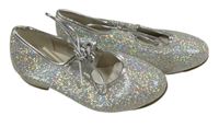 Nové - Stříbrné třpytivé boty na step vel. 29