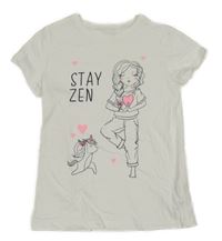 Bílé tričko s dívkou a jednorožcem 