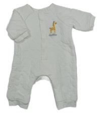 Bílý zateplený overal s žirafou Matalan