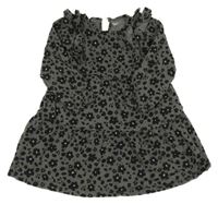 Šedo-černé květované šaty Nutmeg