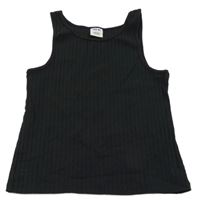 Černý žebrovaný top Y.F.K.