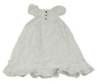 Bílé plátěné se žabičkováním 