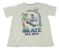 Nové - Bílé tričko s kostlivcem F&F