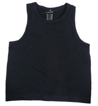 Černý žebrovaný sportovní crop top H&M